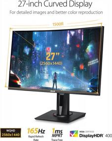 img 3 attached to 🖥️ ASUS VG27WQ Adaptive Sync Display - High Dynamic Range, 2560X1440P, 165Hz