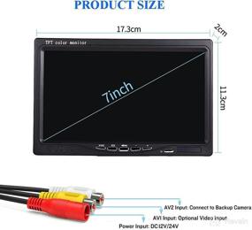 img 2 attached to 🚗 Enhance Your Vehicle Safety with B-Qtech 7 inch HD Vehicle Backup Camera Monitor - Rear View Reverse Color TFT LCD Display Screen for Car SUV Van Truck, V1/V2 Two Video Input, Power 12V/24V