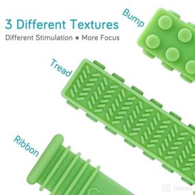 img 2 attached to 🧩 Sensory Chew Toys for Autistic Children: Teething, Oral Motor Stimulation, ADHD, SPD - 2Pack Silicone Teether Toys with 3 Unique Textures (0-12 Years Old)