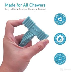 img 3 attached to 🧩 Sensory Chew Toys for Autistic Children: Teething, Oral Motor Stimulation, ADHD, SPD - 2Pack Silicone Teether Toys with 3 Unique Textures (0-12 Years Old)