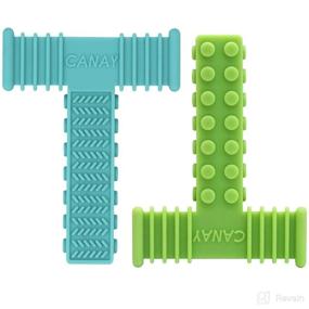 img 4 attached to 🧩 Sensory Chew Toys for Autistic Children: Teething, Oral Motor Stimulation, ADHD, SPD - 2Pack Silicone Teether Toys with 3 Unique Textures (0-12 Years Old)