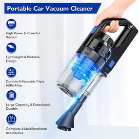 img 3 attached to 🚗 Introducing the Baucatlan Car Vacuum - Powerful Suction, Portable Cleaner for Deep Cleaning | 16.4 Ft Corded, 12V/150W/7500PA | Three-Layer HEPA Filter Included