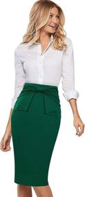 img 3 attached to VFSHOW Womens Pleated Business Bodycon Women's Clothing at Skirts