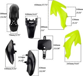 img 2 attached to Premium LWL CRF50 XR50 Plastic Fairing Body Kits | CRF50 SSR SDG Pit Dirt Motor Trail Bike | Vibrant Green & Black Color Combo