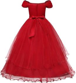 img 3 attached to 👗 Stylish NNJXD Embroidery Strapless Shoulder Princess Girls' Clothing Dresses: Fashionable and Trendy Choices for Your Little Princess