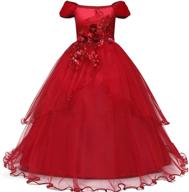 👗 stylish nnjxd embroidery strapless shoulder princess girls' clothing dresses: fashionable and trendy choices for your little princess логотип