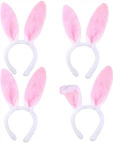img 4 attached to Отправляйтесь в пасхальное веселье с набором из 4 повязок на голову LOVESTOWN'S Bunny Ears!