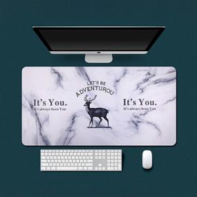 img 4 attached to ONMIER Large White Gaming Mousepad With Non-Slip Rubber - Extended 31.5 X 15.7 Inch Mouse Mat Desk Pad For Computer - Full-Size Mouse Pad Gift For PC Gamers