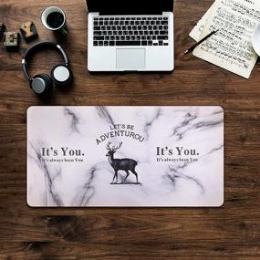img 3 attached to ONMIER Large White Gaming Mousepad With Non-Slip Rubber - Extended 31.5 X 15.7 Inch Mouse Mat Desk Pad For Computer - Full-Size Mouse Pad Gift For PC Gamers
