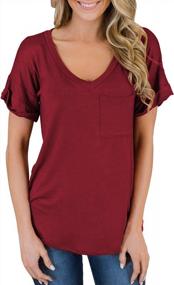 img 1 attached to Loose Casual Tee T-Shirt For Women: MIHOLL Short Sleeve V-Neck Top