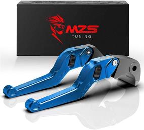 img 4 attached to 🛵 Blue Motorcycle Brake Clutch Levers Wheel Roller Adjustable Short CNC – MZS Compatible with GROM MSX125 Monkey 125 CBR500R CB500F CB500X CBR250R CBR300R CB300R CB300F