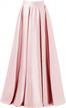elegant high-waisted satin maxi skirt with flared swing and pleats for women's prom gown logo