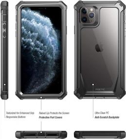 img 3 attached to Poetic Guardian Series IPhone 11 Pro Max Case With Built-In-Screen Protector - Shockproof And Rugged With Clear Bumper Cover In Black/Clear