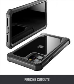 img 1 attached to Чехол Poetic Guardian для iPhone 11 Pro Max со встроенной защитой экрана — ударопрочный и прочный с прозрачным бампером черного/прозрачного цвета