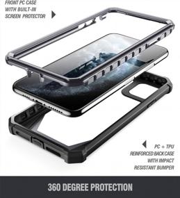 img 2 attached to Poetic Guardian Series IPhone 11 Pro Max Case With Built-In-Screen Protector - Shockproof And Rugged With Clear Bumper Cover In Black/Clear