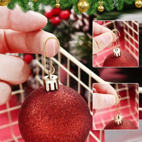 img 3 attached to 200PCS Gold Christmas Ornament Hooks Metal Wire Hangers W/Storage Box For Tree Decor