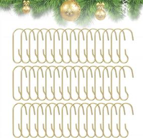 img 4 attached to 200PCS Gold Christmas Ornament Hooks Metal Wire Hangers W/Storage Box For Tree Decor