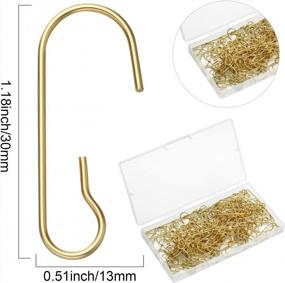 img 2 attached to 200PCS Gold Christmas Ornament Hooks Metal Wire Hangers W/Storage Box For Tree Decor