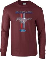 ford mustang t shirt stripes long sleeve red mediu automotive enthusiast merchandise best on apparel logo