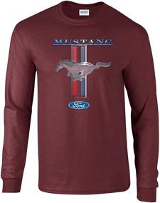 img 4 attached to Ford Mustang T Shirt Stripes Long Sleeve Red Mediu Automotive Enthusiast Merchandise best on Apparel