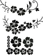 🌺 graceme decal window sticker & decal sticker with daisy rabbit for car truck scratch cover featuring trex - bundle of 4 types (hawaiian flower 1 - black) логотип