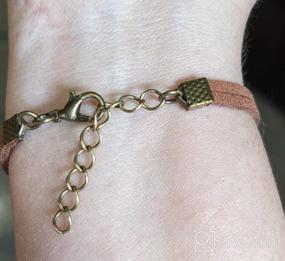 img 6 attached to Retro Bronze Fox Bracelet with Brown Rope Chain - Cute and Lovely Gift for Girlfriend, Lover and Friends by Joyplancraft