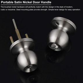 img 2 attached to Knobonly Privacy Door Knobs Ball Shape For Bedroom/Bathroom Without Keys Door Sets Interior Brushed Nickel Finish 1 Pack
