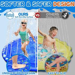 img 3 attached to Inflatable Splash Pad For Kids And Dogs - Non-Slip Safari Baby Dog Water Toy With Fun Backyard Fountain Sprinkler - Perfect For Toddlers 8-12, Summer Outdoor Activities And Dog Playtime.