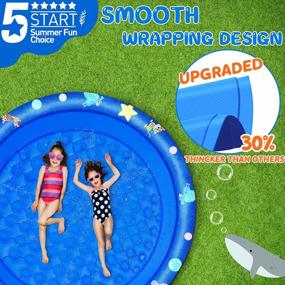 img 2 attached to Inflatable Splash Pad For Kids And Dogs - Non-Slip Safari Baby Dog Water Toy With Fun Backyard Fountain Sprinkler - Perfect For Toddlers 8-12, Summer Outdoor Activities And Dog Playtime.