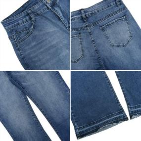 img 2 attached to LONGBIDA Skinny Bell Bottom Jeans High Waisted Stretch Straight Slim Fit Denim Pants