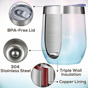 img 2 attached to Favia 12Oz Stainless Steel Vacuum Insulated Wine Tumbler With Leak-Proof Lid – Perfect For Hot Or Cold Drinks – Ideal Gift For Women, Travel Or Outdoor Use – Dishwasher Safe - Cotton Candy Color