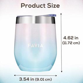 img 3 attached to Favia 12Oz Stainless Steel Vacuum Insulated Wine Tumbler With Leak-Proof Lid – Perfect For Hot Or Cold Drinks – Ideal Gift For Women, Travel Or Outdoor Use – Dishwasher Safe - Cotton Candy Color