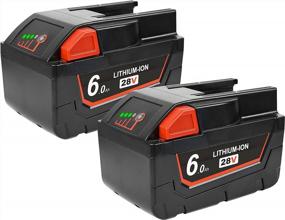 img 4 attached to Upgraded Powtree Li-Ion 28V 6000MAh Replacement Battery (2 Pack) With LED Fuel Gauge For Milwaukee M28 48-11-2830 V28 Cordless Power Tools