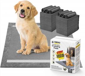 img 4 attached to 🐾 CROCI Charcoal Puppy Pads - 23x24 Inch Training Pads with Odor-Control Carbon Technology, Absorbs 4 Cups of Liquid, 6-Layer Leak-Proof & Quick Dry, Disposable (100 Counts)