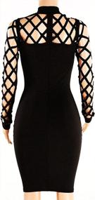 img 1 attached to AMiERY Women'S Hollow Out Dress Bandage Clubwear Long Sleeve Bodycon Dresses