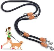 🐾 7ft multi-function hands free dog rope leash - strong dog training leads, 1.4cm thick nylon double leash with 3 adjustable lengths for small medium large dogs - service, walking, running logo