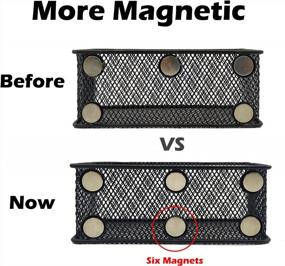 img 2 attached to Набор магнитных держателей для карандашей — организуйте свое пространство с легкостью, используя черные сетчатые корзины для хранения EASEPRES
