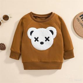 img 3 attached to Baby Toddler Crewneck Sweatshirt: Long Sleeve Rainbow Floral Polka Dot Pullover T-Shirt Sweater Outfit for Girls and Boys in Fall