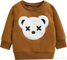 img 4 attached to Baby Toddler Crewneck Sweatshirt: Long Sleeve Rainbow Floral Polka Dot Pullover T-Shirt Sweater Outfit for Girls and Boys in Fall