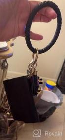 img 5 attached to Idakekiy Wristlet Keychain, Silicon Key Ring Wallet Bracelets Card Holder Purse With Tassel For Women Girl