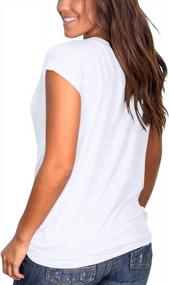 img 2 attached to Women'S Short Sleeve Round Neck T Shirt Front Twist Tunic Top - Jescakoo Casual Loose Fitted