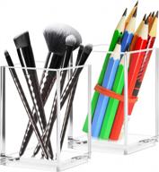 2 pack mdhand pen holder - акриловый настольный органайзер для ручек, карандашей и кистей для макияжа логотип