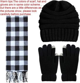 img 3 attached to Aneco Winter Knitted Beanie Stretch Women's Accessories ~ Scarves & Wraps