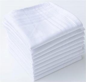 img 3 attached to Classic White Cotton Handkerchiefs Hankie Men's Accessories