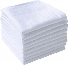 img 4 attached to Classic White Cotton Handkerchiefs Hankie Men's Accessories