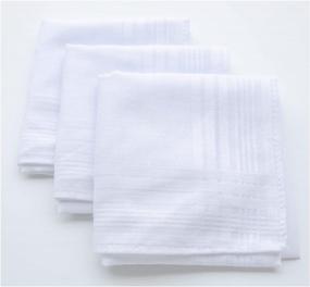 img 2 attached to Classic White Cotton Handkerchiefs Hankie Men's Accessories