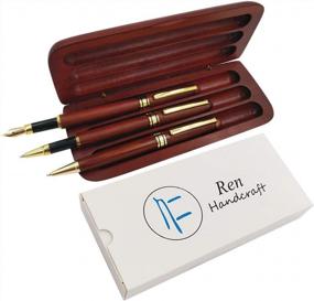 img 2 attached to Premium Wooden Pen Gift Set With Best Fountain, Ballpoint, And Gel Pens, Including Ink Refills And Luxury Case - Ideal For Business Promotions And Designer Writing Needs
