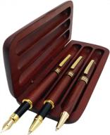 premium wooden pen gift set with best fountain, ballpoint, and gel pens, including ink refills and luxury case - ideal for business promotions and designer writing needs логотип