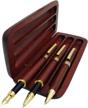 premium wooden pen gift set with best fountain, ballpoint, and gel pens, including ink refills and luxury case - ideal for business promotions and designer writing needs logo