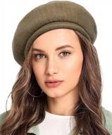 women's french wool beret hat - classic slouchy knit beanie winter warm artist painter cap logo